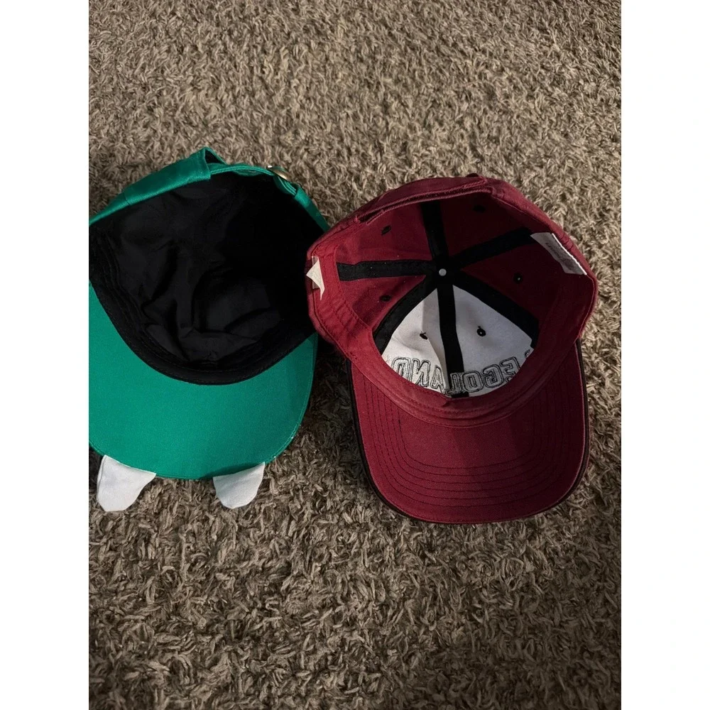 LEGOLAND Hat Bundle Green Dragon Ollie & Maroon Embroidered Baseball Caps 2pc